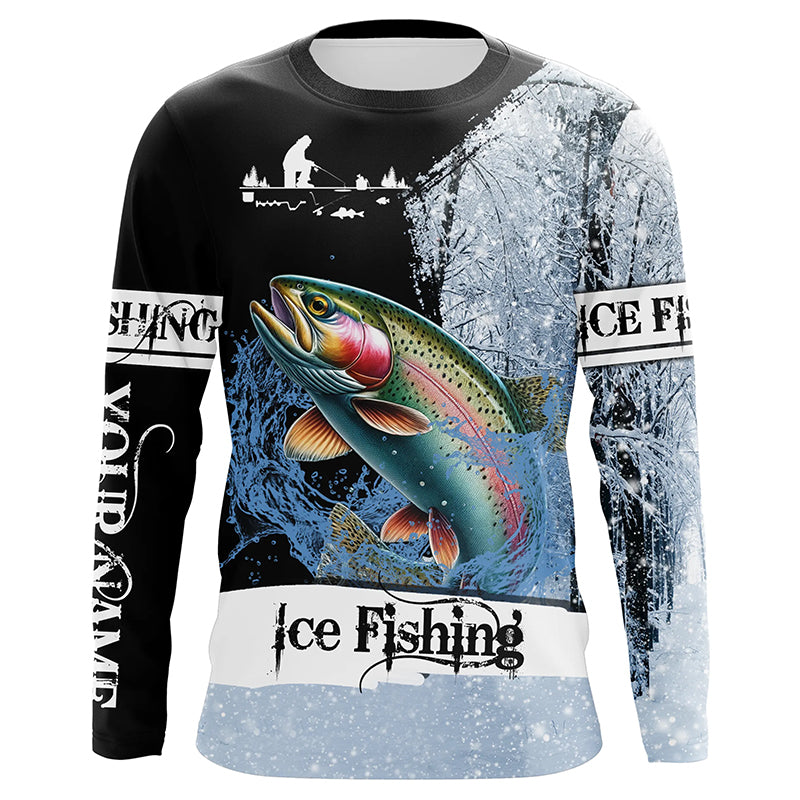 Rainbow Trout Ice Fishing Custom Name sun protection Long Sleeve Fishing Shirts NPQ289