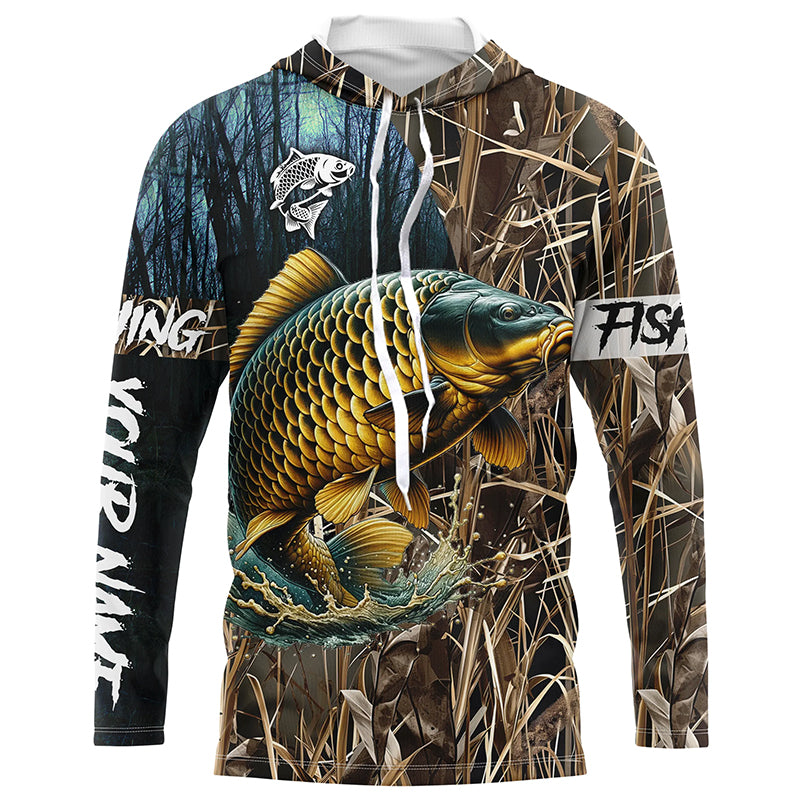 Carp Fishing camo Customize Name UV protection long sleeves fishing shirt for men NPQ103