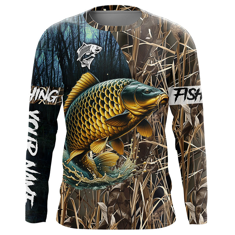 Carp Fishing camo Customize Name UV protection long sleeves fishing shirt for men NPQ103