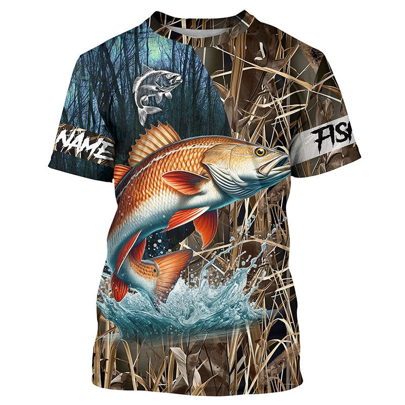 Redfish Puppy Drum Fishing camo Customize 3D All-over Print fishing T-shirt, personalized fishing gifts NPQ290