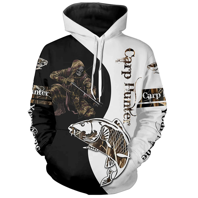 Carp Hunter Bow fishing Camo Customize name fishing hoodie, personalized fishing gift ideas NPQ17