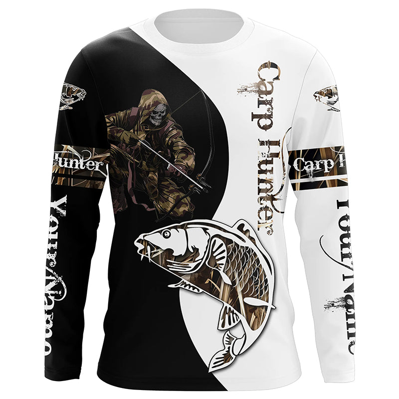 Carp Hunter Bow fishing Camo Customize Name UV protection long sleeves fishing shirt for men NPQ17