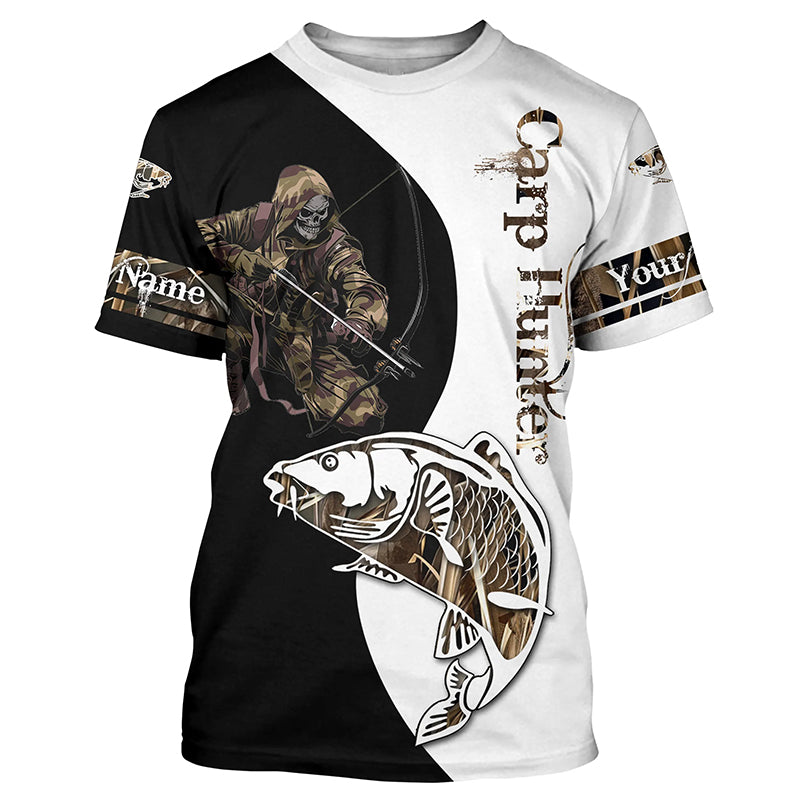 Carp Hunter Bow fishing Camo Customize Name All-over Print Unisex fishing T-shirt NPQ17