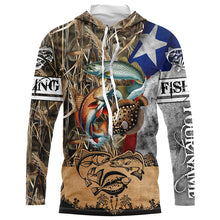 Load image into Gallery viewer, Texas Slam Camo TX Flag redfish, speckled trout, flounder Fishing Custom Long Sleeve Fishing shirts NPQ299
