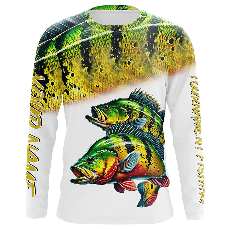 Peacock Bass Fishing Tournament Custom long sleeve, Long sleeves hooded performance fishing shirts NQS181