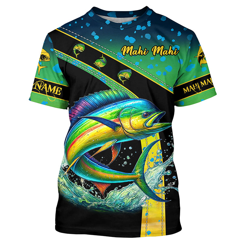 Mahi mahi fishing green scales UV protection Custom Fishing T-shirt, Dorado fishing jerseys NQS5393