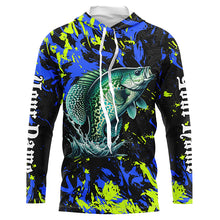 Load image into Gallery viewer, Personalized Crappie fishing green blue camo long sleeve Fishing Shirts NQS7122
