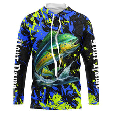 Load image into Gallery viewer, Personalized Mahi mahi fishing green blue camo long sleeve Fishing Shirts NQS7123
