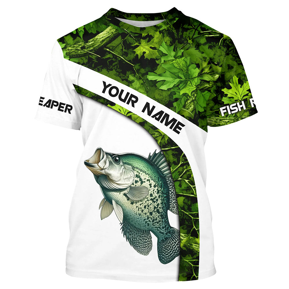 Crappie fishing Green Camo Fishing scale Customize Name fishing T-shirt NPQ21