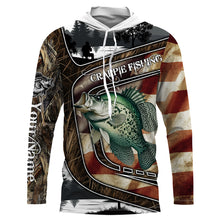 Load image into Gallery viewer, American Flag patriotic Crappie Fishing Jerseys, Custom camo Crappie fishing Long sleeve shirts NQS4858
