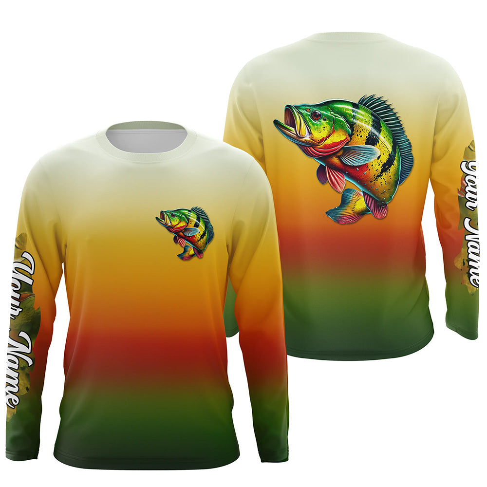 Peacock bass fishing Custom Name sun protection Long Sleeve Fishing Shirts NQS5683