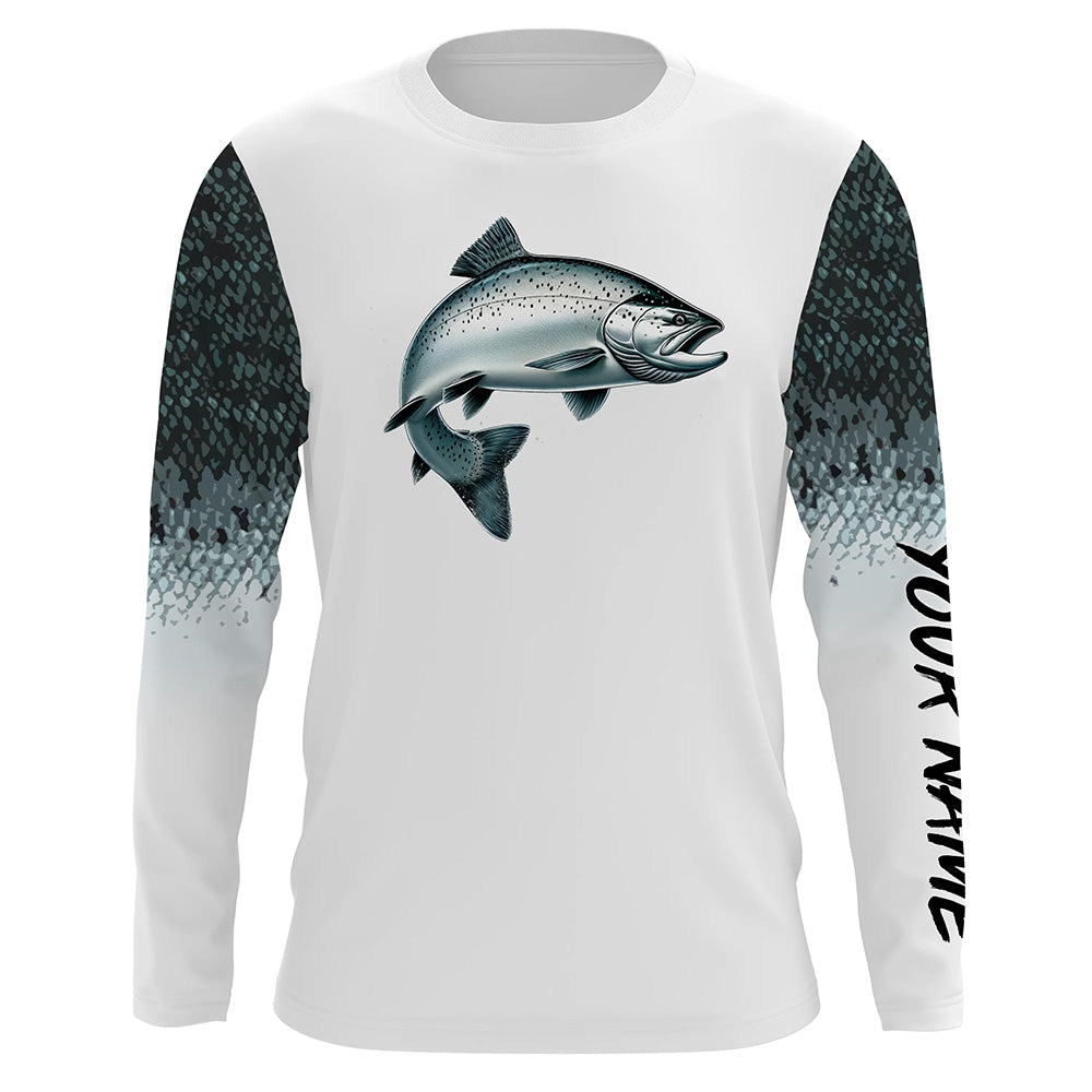 Chinook Salmon (King Salmon) Fishing Customize UV protection long sleeves fishing shirt for men NPQ122