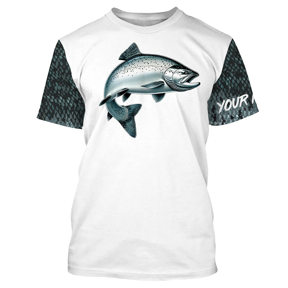 Chinook Salmon (King Salmon) Fishing Customize Name All-over Print Unisex fishing T-shirt NPQ122