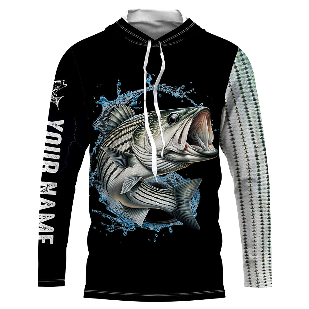 Striped Bass fishing scale UV protection Customize long sleeves fishing shirt for men NPQ12