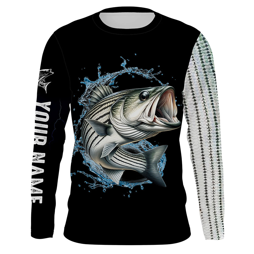 Striped Bass fishing scale UV protection Customize long sleeves fishing shirt for men NPQ12