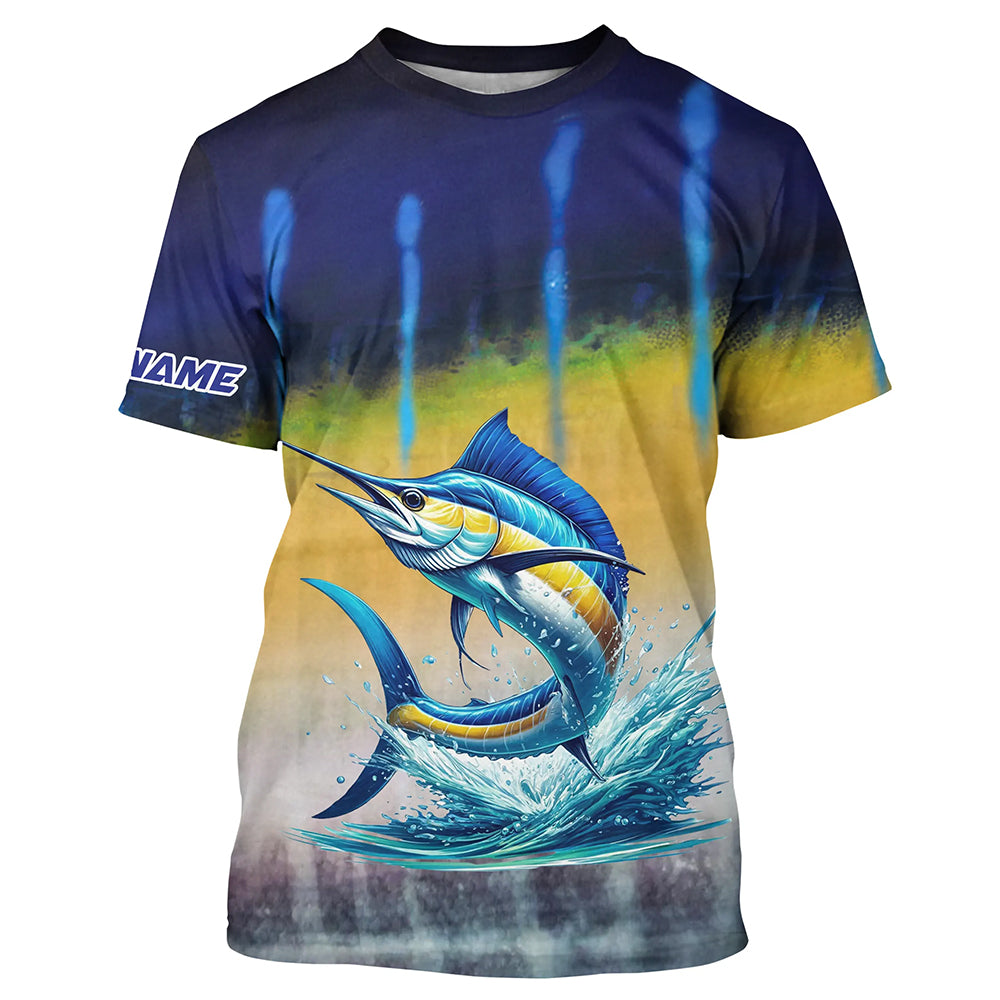 Personalized Marlin Fishing jerseys, Marlin scales UV protection Fishing T-shirt NQS5254