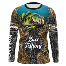 Load image into Gallery viewer, Largemouth Bass fishing camo Customize UV protection long sleeves fishing shirt for men NPQ87
