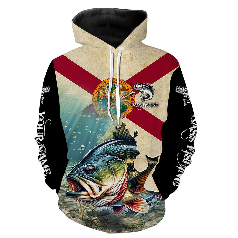 Florida bass fishing Custom Name 3D All Over Printed Hoodie - NPQ610