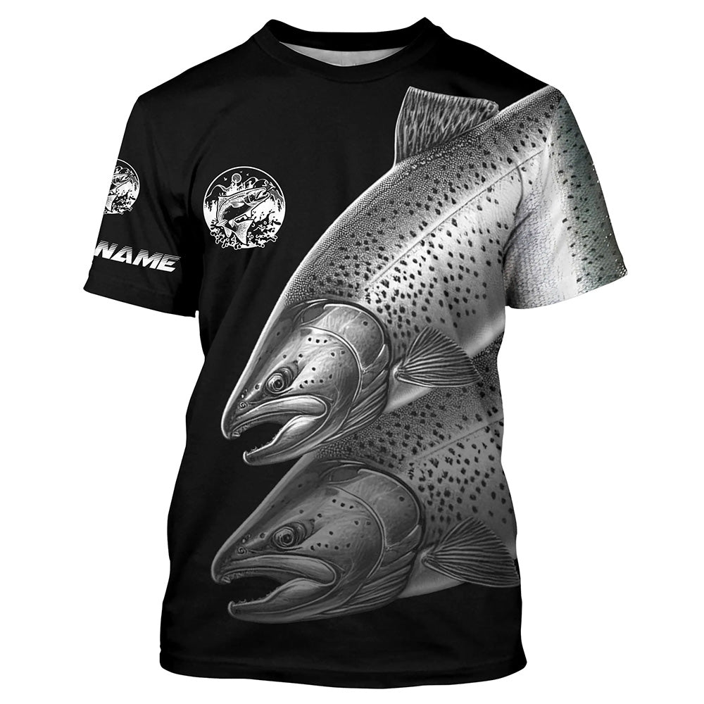 Chinook Salmon (King Salmon) Fishing camo performance Fishing Shirts Customize Name fishing T-shirt NPQ411