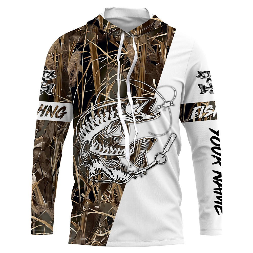 Musky ( Muskie) Fishing tattoo camo personalized UV Protection long sleeve Fishing Shirts NPQ259