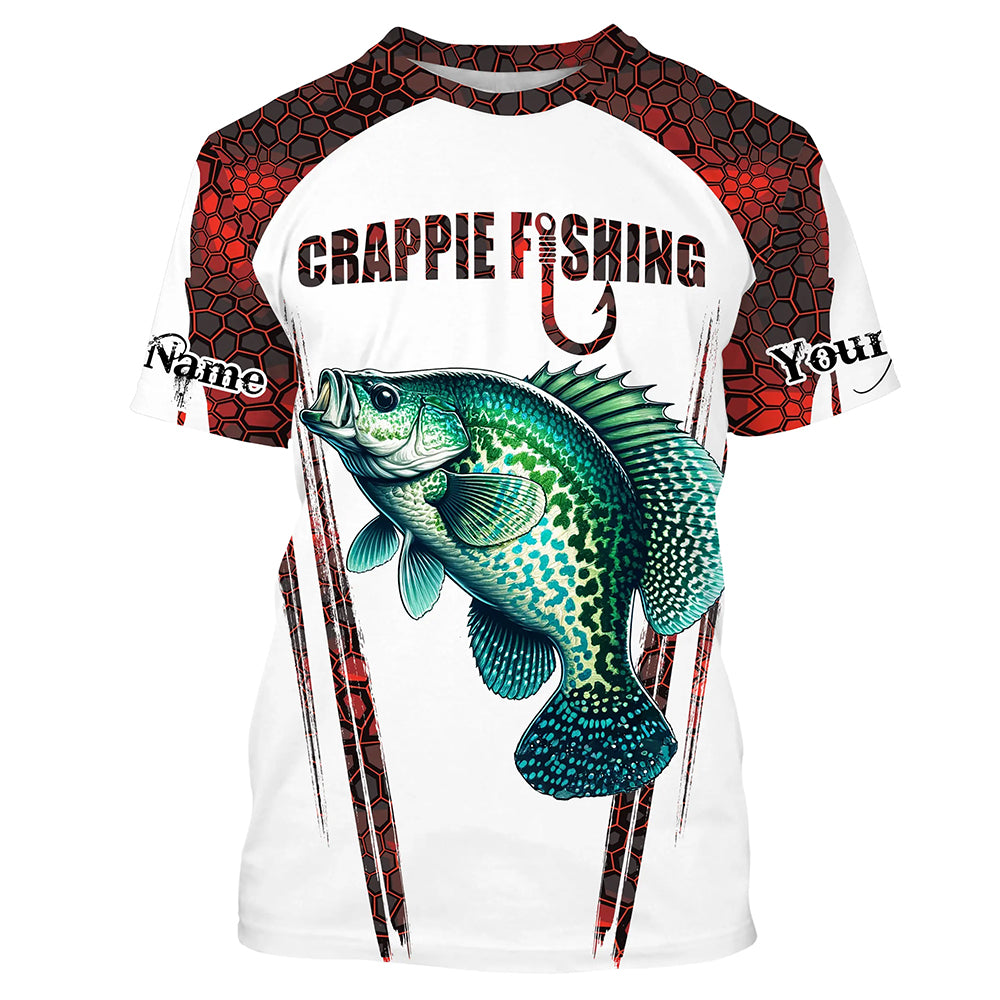 Crappie fishing red camo Custom Funny Fishing T-shirt UV Protection Gift For Fisherman NQS5127