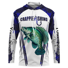 Load image into Gallery viewer, Crappie fishing blue camo Custom Funny UV Protection long sleeve Fishing Shirts NQS5650
