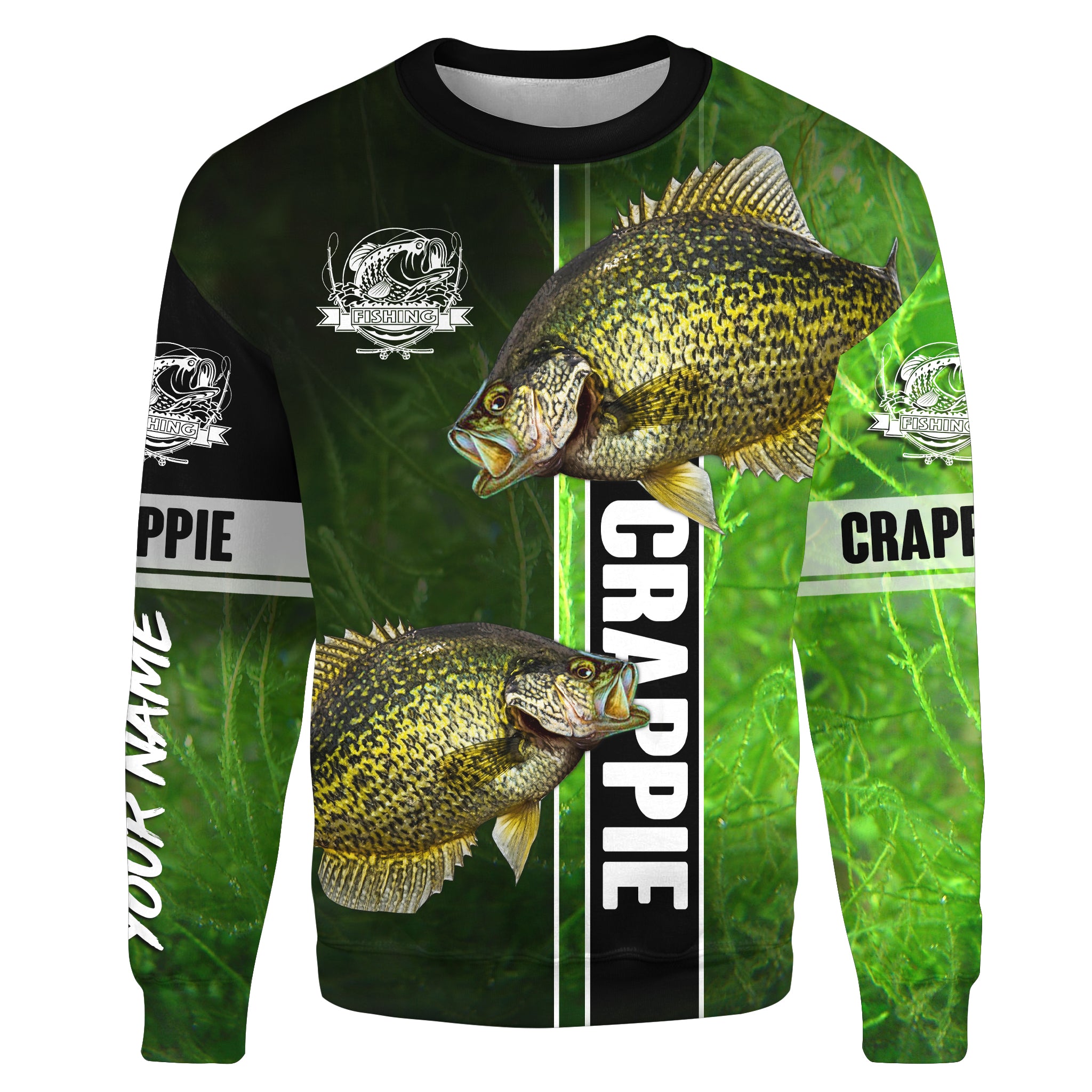 Crappie fishing green shirt Custom Sweatshirt, personalized fishing gift ideas NPQ233