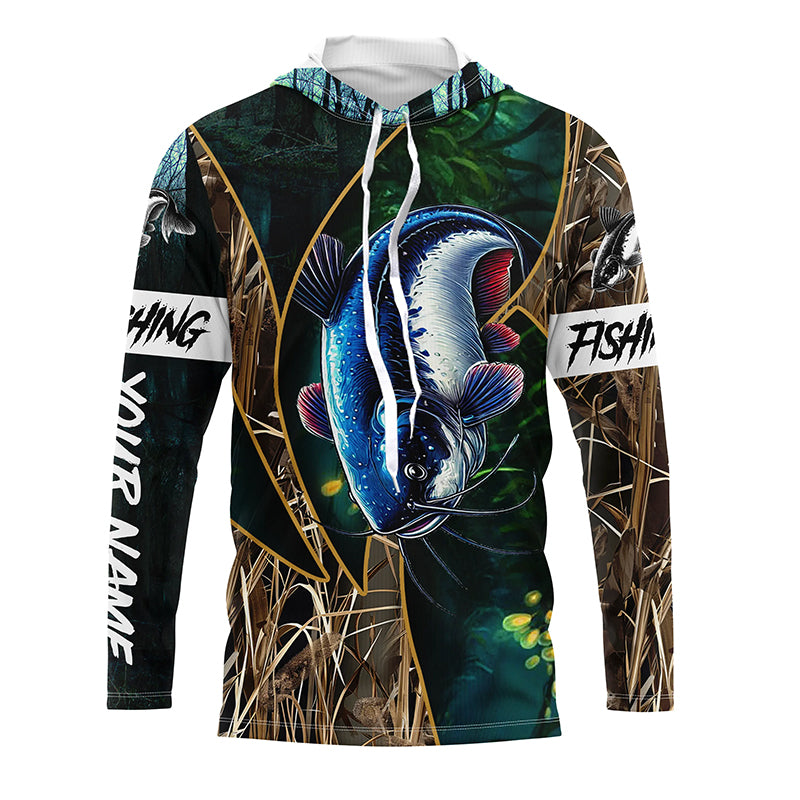 Catfish Fishing camo Customize name Long sleeve fishing shirts, personalized gift for Fishing lovers NPQ220