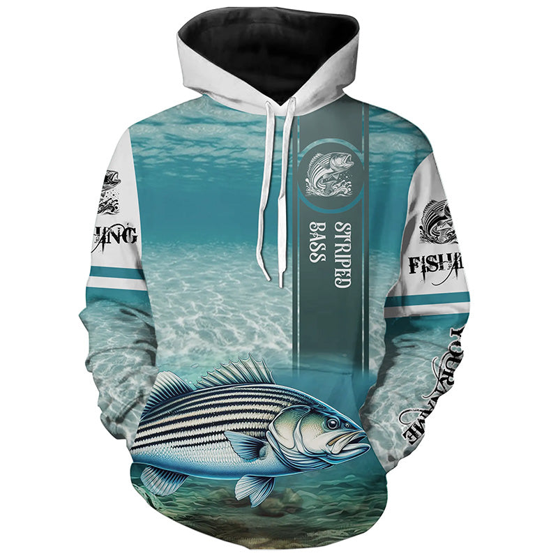 Striped Bass (Striper) Fishing Customize 3D All Over Printed fishing hoodie, gift for Fishing lovers NPQ195