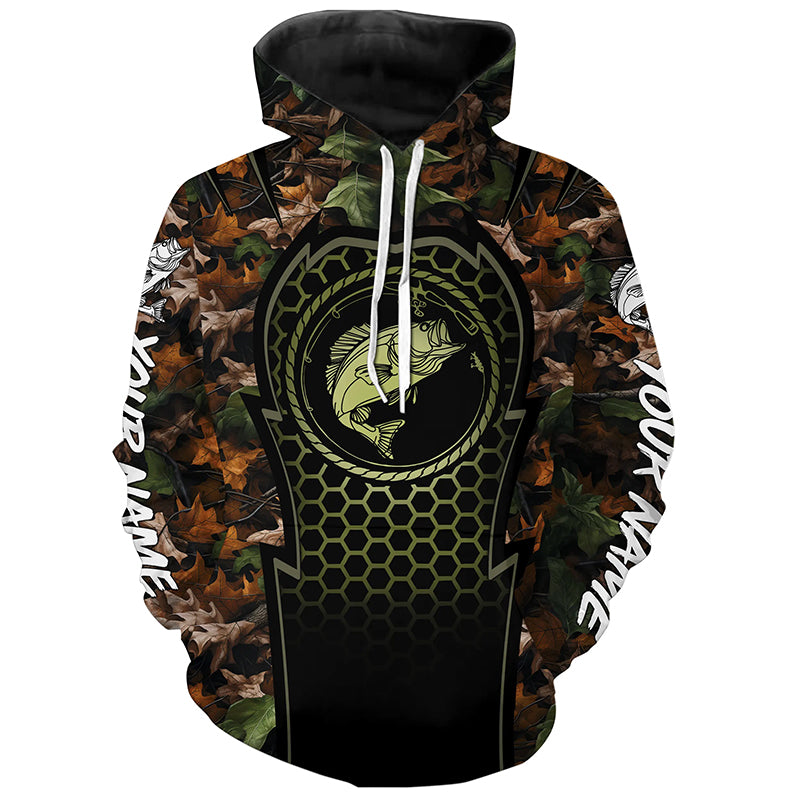 Largemouth bass fishing tree camouflage fishing clothing Customize fishing hoodie NPQ466