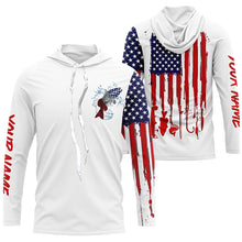 Load image into Gallery viewer, Redfish red drum fishing American flag long sleeve shirt personalized patriotic Shirts for mens, women NQS5484
