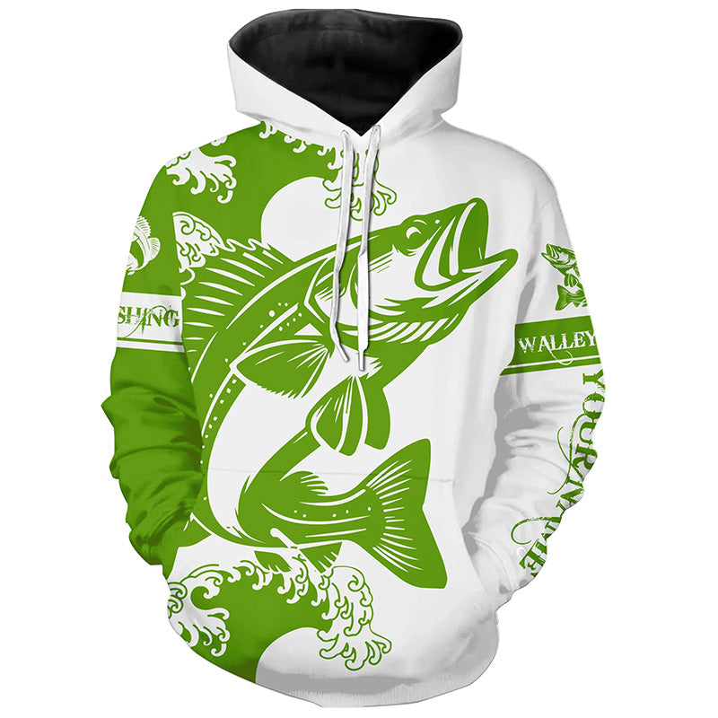 Walleye fishing tattoo green Custom name Walleye fishing shirts jerseys | Hoodie - NPQ899