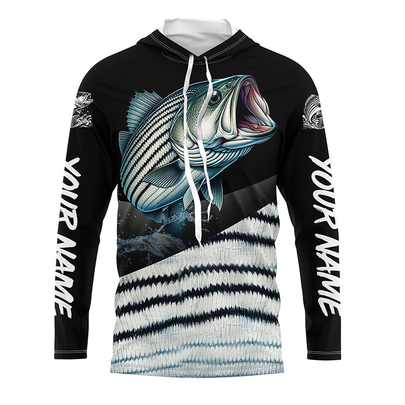 Custom Striped bass Fishing Jerseys, Personalized striper Fishing scales fishing Long sleeve shirts NQS4947