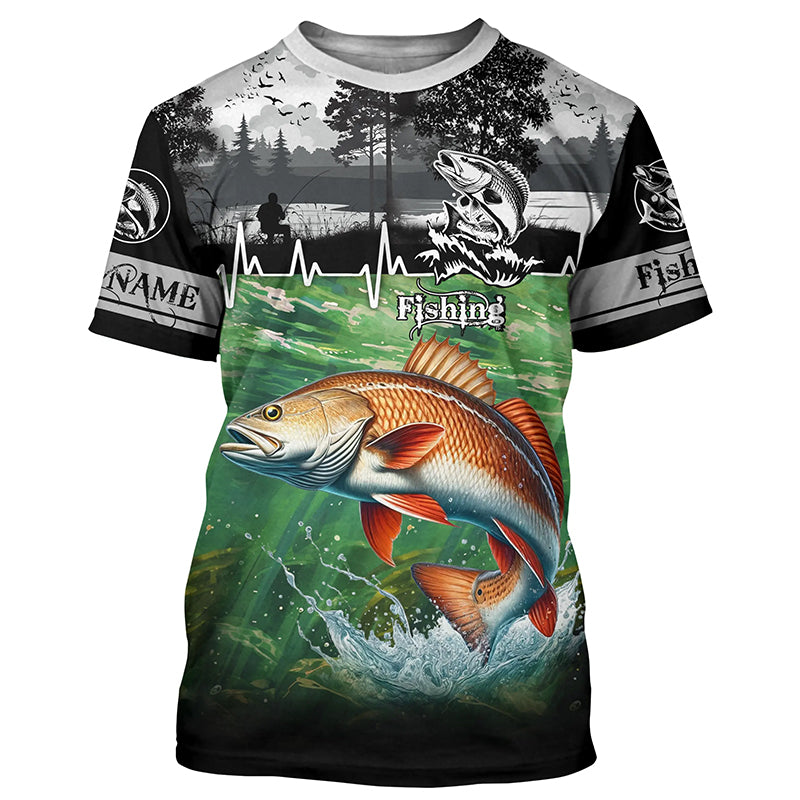 Redfish puppy drum Fishing shirts Customize Name All-over Print Unisex fishing T-shirt NPQ474