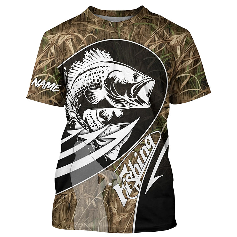 Largemouth Bass fishing tattoo camo fishing Custom Name Fishing shirts | Tshirt - NPQ669