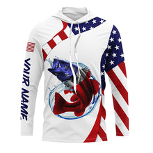Load image into Gallery viewer, Largemouth bass fishing American flag patriotic Fishing Jerseys, Personalized Long sleeve NQS4994
