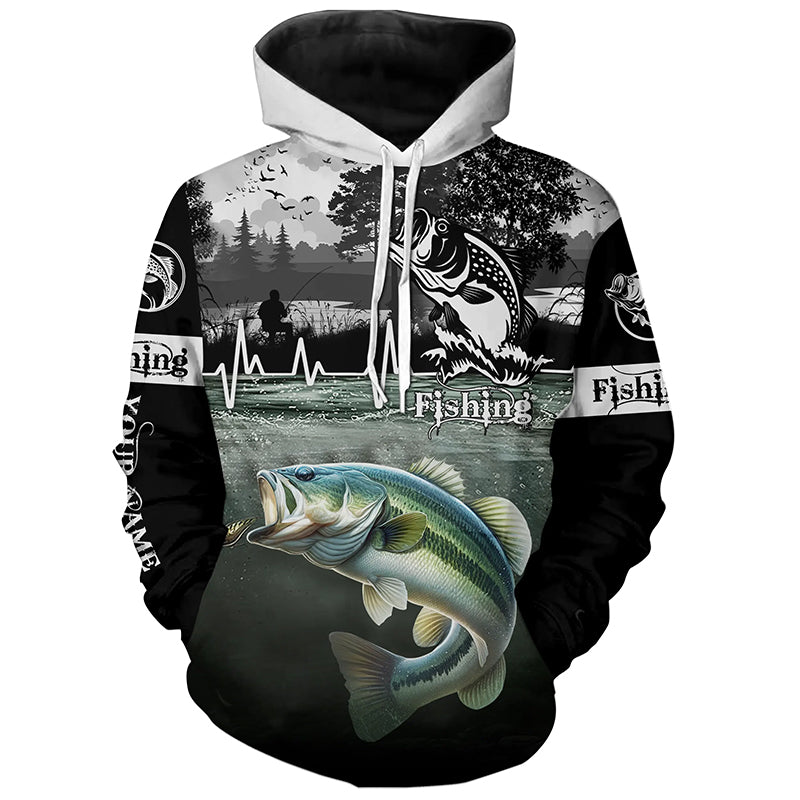 Largemouth Bass Fishing Customize name fishing hoodie, Personalized Fishing gift NPQ249