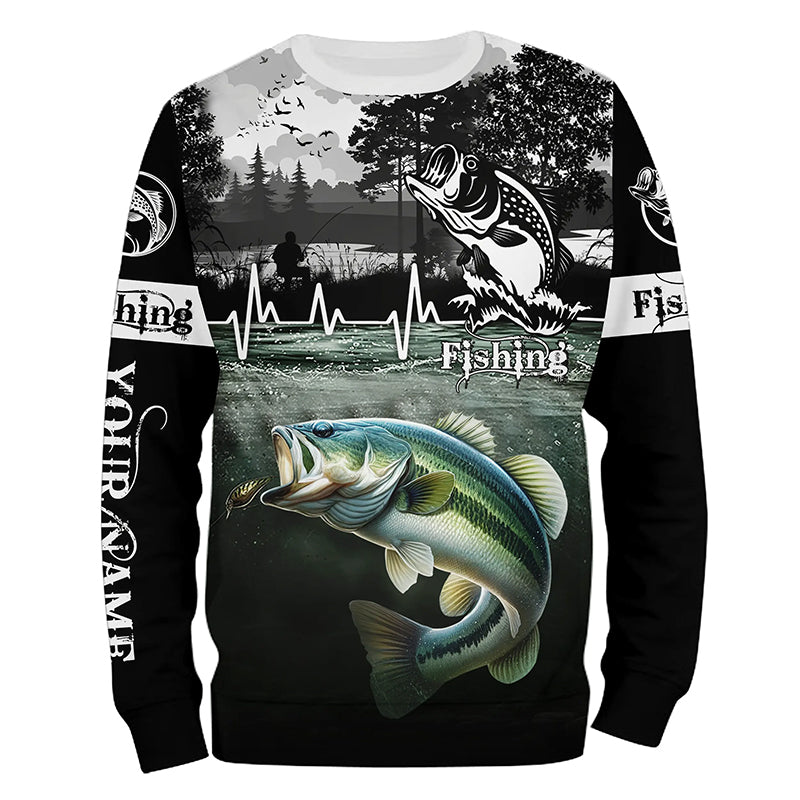 Largemouth Bass Fishing Customize name Sweatshirt, Personalized Fishing gift NPQ249