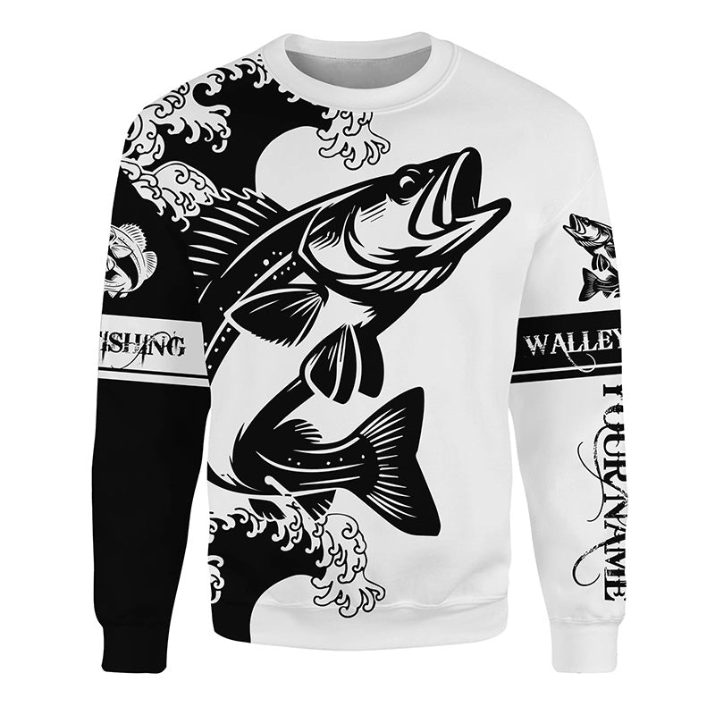 Black Walleye fishing tattoo Custom name fishing shirts jerseys | Sweatshirt - NPQ928