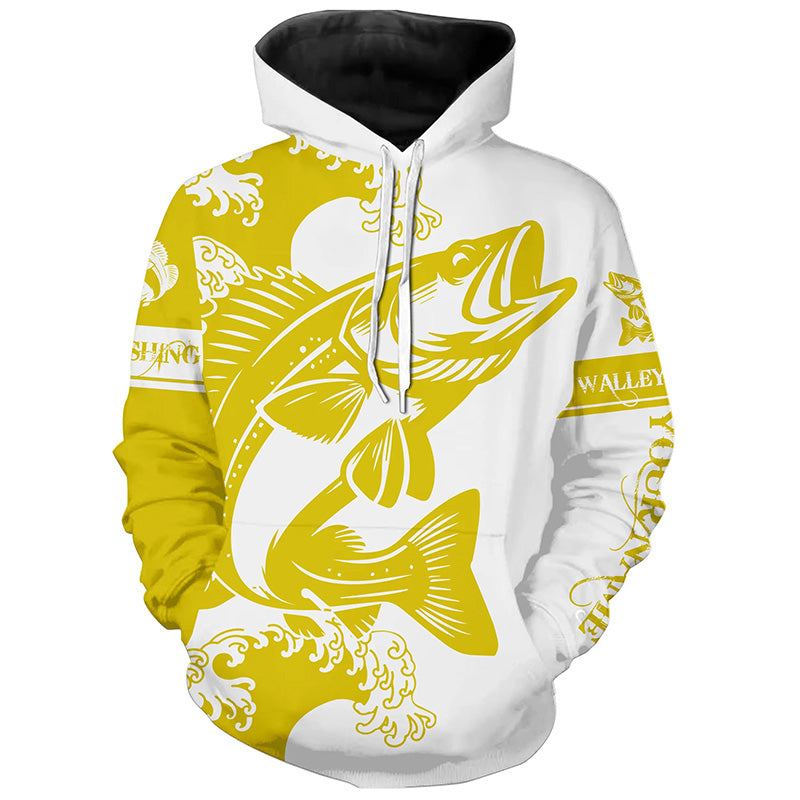 Yellow Walleye fishing tattoo Custom name fishing shirts jerseys | Hoodie - NPQ929