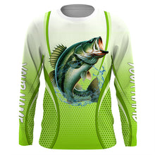 Load image into Gallery viewer, Largemouth bass Fishing green camo Bass jersey Customize Bass fishing tournament Long sleeve NQS5055
