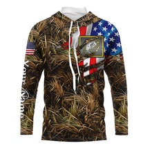 Load image into Gallery viewer, Bass fishing camo American flag patriotic Customize Name UV protection long sleeves fishing shirt NPQ91
