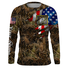 Load image into Gallery viewer, Bass fishing camo American flag patriotic Customize Name UV protection long sleeves fishing shirt NPQ91
