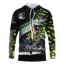 Load image into Gallery viewer, Musky Muskellunge fishing scales Custom name Long sleeve fishing shirts, Long Sleeve Hooded NPQ858
