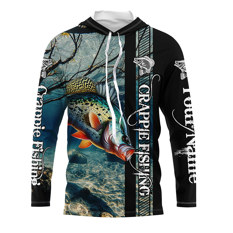 Crappie fishing Camo Customize name Crappie Long sleeve fishing shirts, personalized fishing gift NPQ234