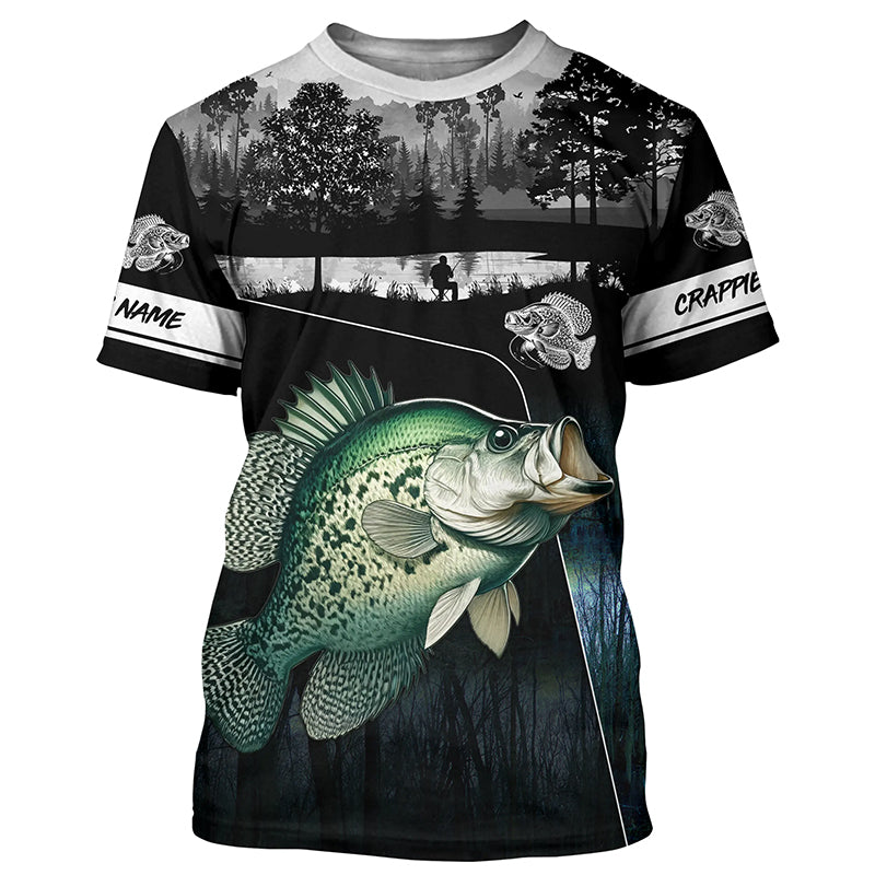 Crappie Fishing blue camo freshwater fish Custom name fishing shirts jerseys | Tshirt - NPQ867