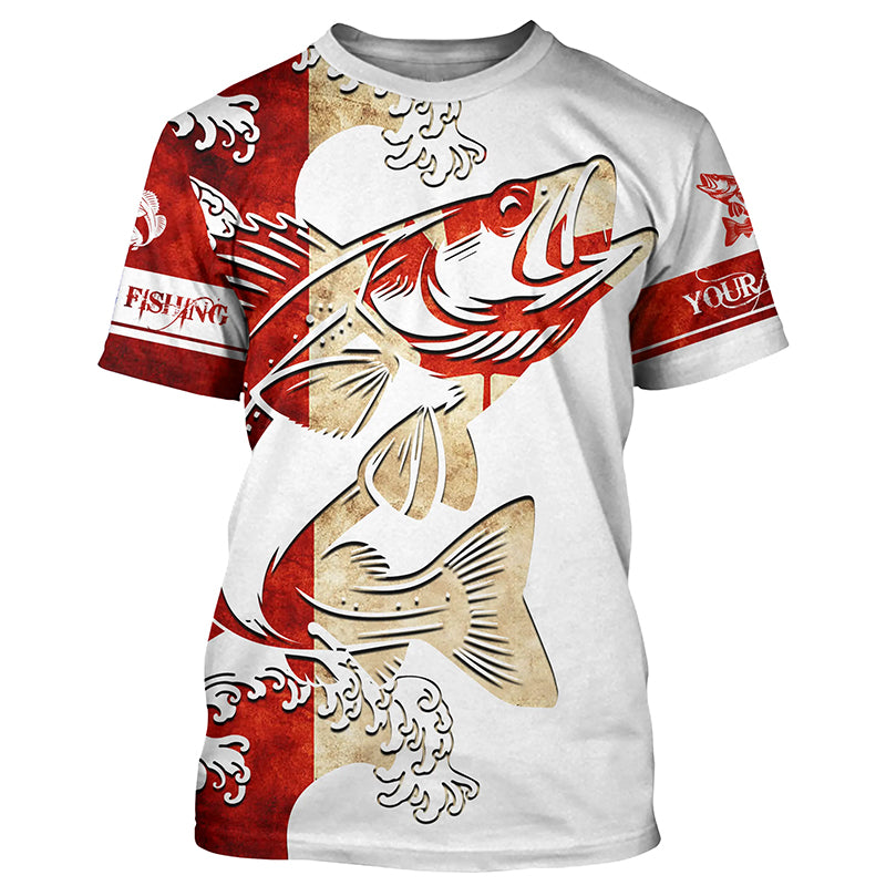 Canada Flag Walleye Fishing patriot Custom name fishing shirts jerseys | Tshirt - NPQ961