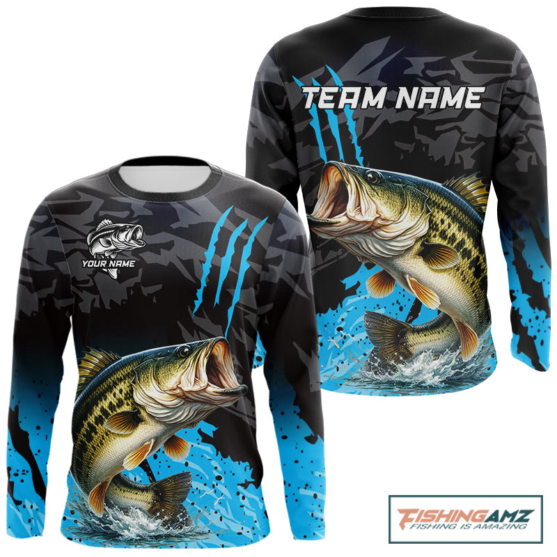 Largemouth Bass Fishing Jerseys For Men, Custom Bass Performance Fishing Apparel