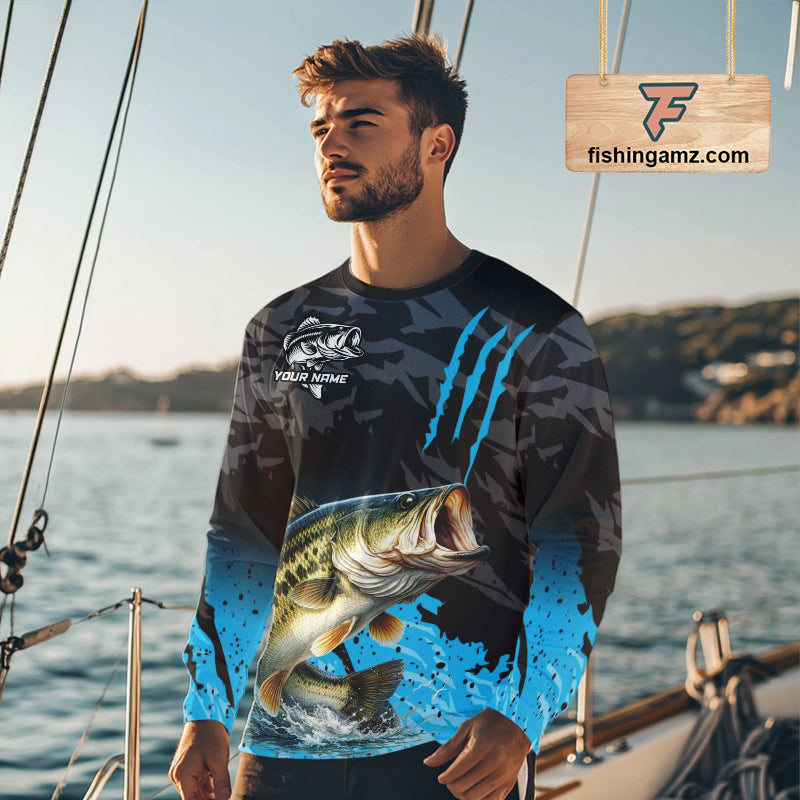 Largemouth Bass Fishing Jerseys For Men, Custom Bass Performance Fishing Apparel