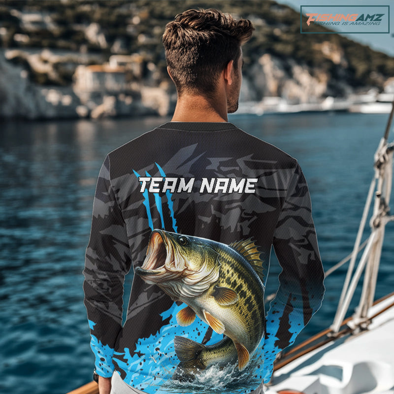 Largemouth Bass Fishing Jerseys For Men, Custom Bass Performance Fishing Apparel NHT513